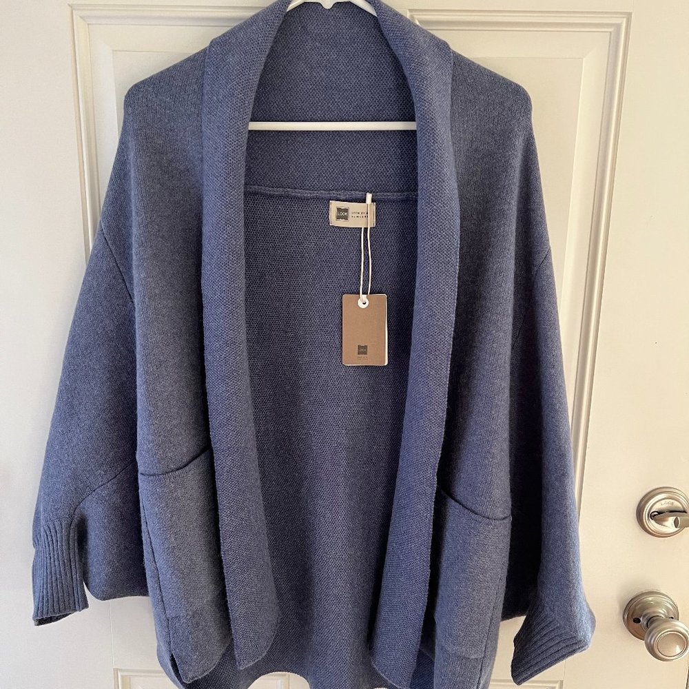 Super Soft Blue Cardigan Type Sweater